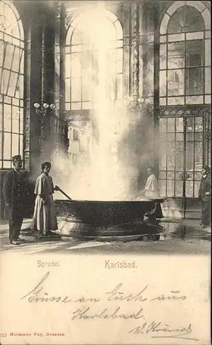 Karlsbad Eger Boehmen Der Sprudel Brunnen Kat. Karlovy Vary