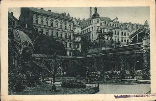 Karlsbad Eger Boehmen Mestsky sad Stadtpark Kat. Karlovy Vary