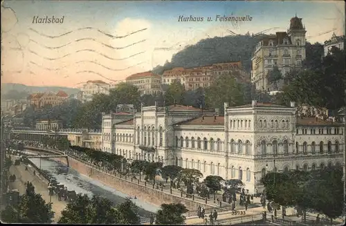 Karlsbad Eger Boehmen Kurhaus und Felsenquelle Kat. Karlovy Vary