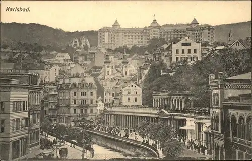 Karlsbad Eger Boehmen Teilansicht Kolonnaden Kat. Karlovy Vary