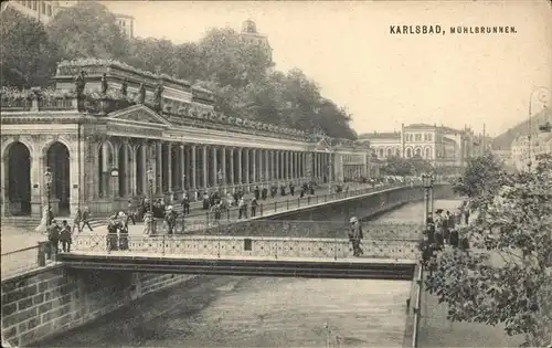 Karlsbad Eger Boehmen Muehlbrunnen Kolonnade Bruecke Kat. Karlovy Vary