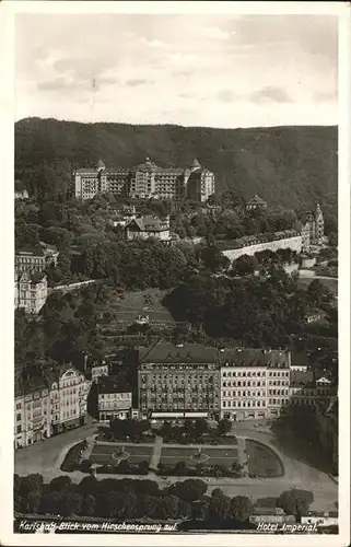 Karlsbad Eger Boehmen Blick vom Hirschensprung auf Hotel Imperial Kat. Karlovy Vary