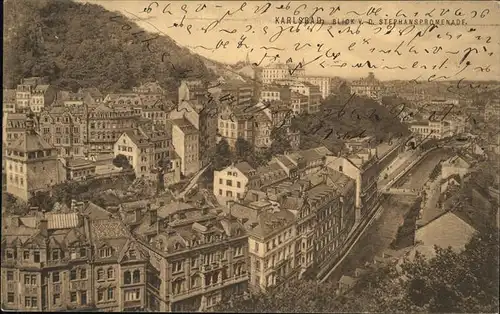 Karlsbad Eger Boehmen Blick von Stephanspromenade Kat. Karlovy Vary