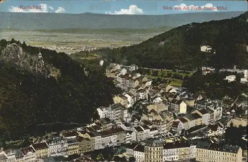 Karlsbad Eger Boehmen Blick von der Franz Josefs Hoehe Kat. Karlovy Vary