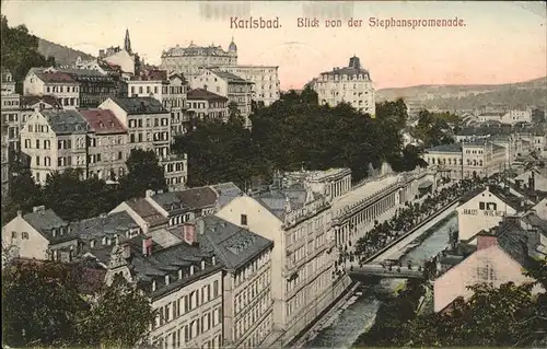 Karlsbad Eger Boehmen Blick von der Stephanspromenade Kat. Karlovy Vary