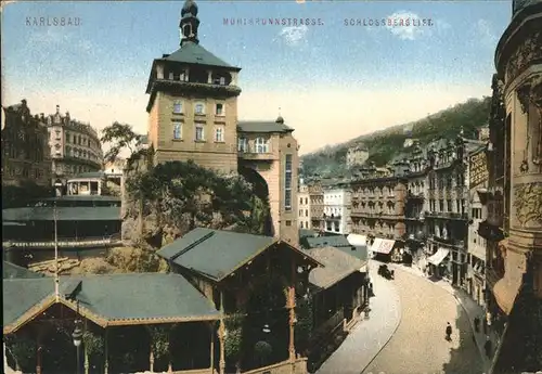 Karlsbad Eger Boehmen Muehlbrunnstrasse Schlossberglift Kat. Karlovy Vary