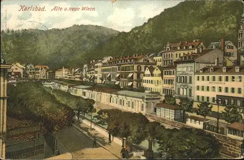 Karlsbad Eger Boehmen Alte und Neue Wiese Kat. Karlovy Vary