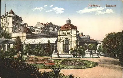 Karlsbad Eger Boehmen Stadtpark Kat. Karlovy Vary