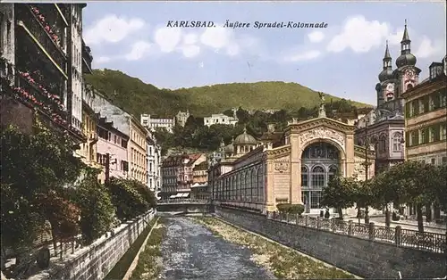 Karlsbad Eger Boehmen aeussere Sprudelkolonnade Kat. Karlovy Vary