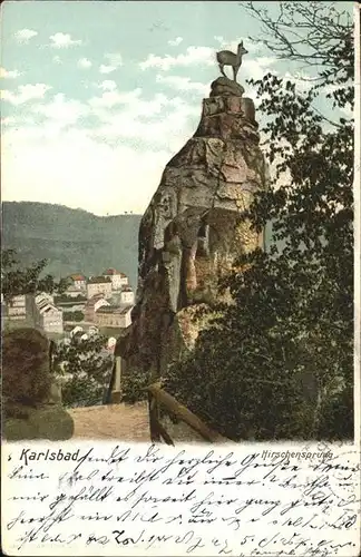 Karlsbad Eger Boehmen Gemsfelsen am Hirschensprung Kat. Karlovy Vary