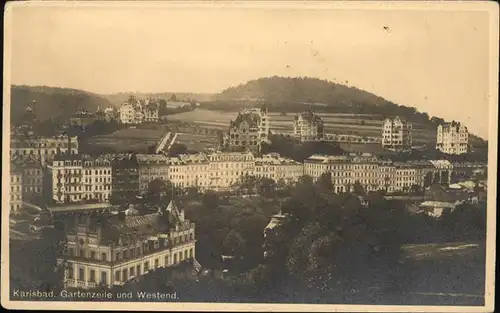 Karlsbad Eger Boehmen Gartenzeile und Westend Kat. Karlovy Vary