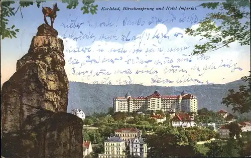 Karlsbad Eger Boehmen Gemsfelsen am Hirschensprung Hotel Imperial Kat. Karlovy Vary