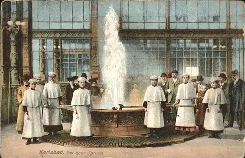 Karlsbad Eger Boehmen Der neue Sprudel Brunnen Kat. Karlovy Vary