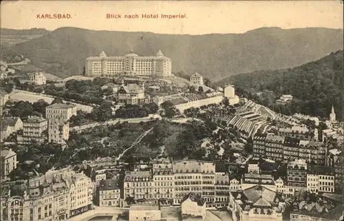 Karlsbad Eger Boehmen Blick nach Hotel Imperial Kat. Karlovy Vary