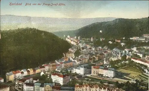 Karlsbad Eger Boehmen Panorama Blick von der Franz Josef Hoehe Kat. Karlovy Vary