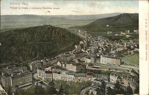 Karlovy Vary Pohled na mesto z rozhledny Frantiska Josefa Blick von der Franz Josef Hoehe / Karlovy Vary /