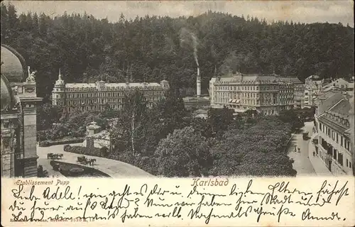 Karlsbad Eger Boehmen Etablissement Pupp Grand Hotel Kat. Karlovy Vary