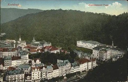 Karlsbad Eger Boehmen Blick auf Etablissement Pupp Grand Hotel Kat. Karlovy Vary