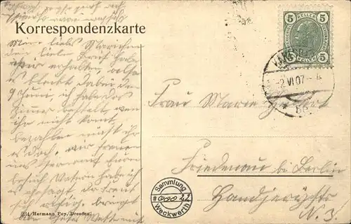 Karlsbad Eger Boehmen Partie an der Tepl bei Grand Hotel Pupp Sammlung Weckerth Stempel Nr. 00022 Kat. Karlovy Vary