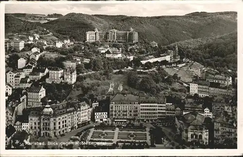 Karlsbad Eger Boehmen Blick gegen Hotel Imperial Kat. Karlovy Vary