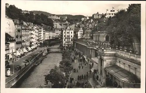 Karlsbad Eger Boehmen Felsenquelle und Muehlbrunnen Kolonnade Kat. Karlovy Vary