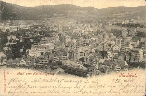 Karlsbad Eger Boehmen Panorama Blick vom Hirschensprung Kat. Karlovy Vary