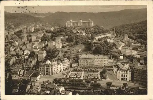 Karlsbad Eger Boehmen Blick vom Hirschensprung Hotel Imperial Kat. Karlovy Vary