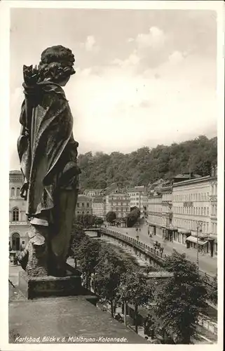 Karlsbad Eger Boehmen Blick von der Muehlbrunn Kolonnade Skulptur  Kat. Karlovy Vary