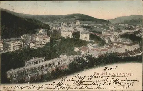 Karlsbad Eger Boehmen Blick von der Hubertusburg Kat. Karlovy Vary