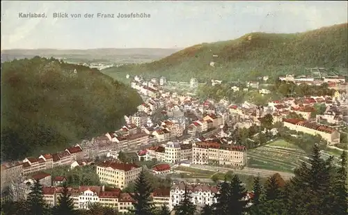 Karlsbad Eger Boehmen Blick von der Franz Josef Hoehe Kat. Karlovy Vary