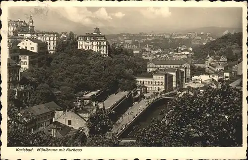 Karlsbad Eger Boehmen Blick auf Muehlbrunn Kolonnade mit Kurhaus Kat. Karlovy Vary