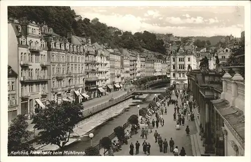 Karlsbad Eger Boehmen Promenade beim Muehlbrunn Kolonnade Kat. Karlovy Vary