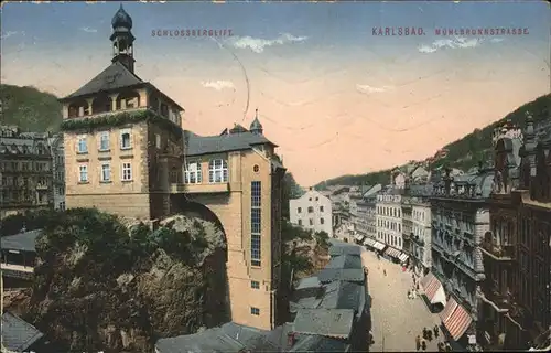 Karlsbad Eger Boehmen Schlossberglift Muehlbrunnstrasse Kat. Karlovy Vary