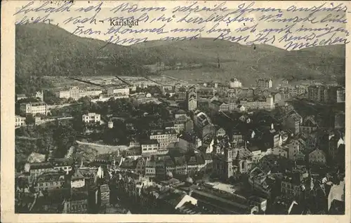 Karlsbad Eger Boehmen Gesamtansicht Weltbad Kat. Karlovy Vary