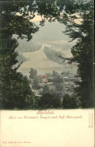 Karlsbad Eger Boehmen Blick vom Findlatertempel nach Cafe Kaiserpark Kat. Karlovy Vary