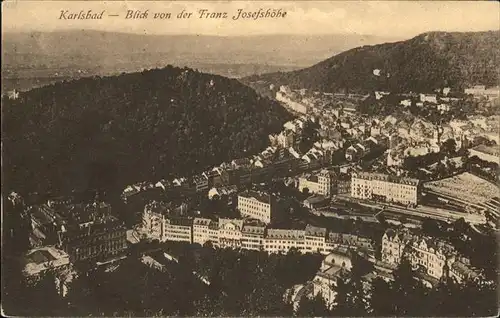 Karlsbad Eger Boehmen Blick von der Franz Josef Hoehe Kat. Karlovy Vary