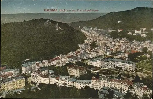 Karlsbad Eger Boehmen Blick von der Franz Josef Warte Kat. Karlovy Vary