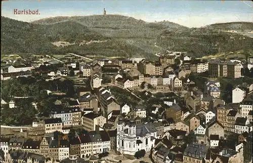 Karlsbad Eger Boehmen Blick ueber die Stadt Kat. Karlovy Vary