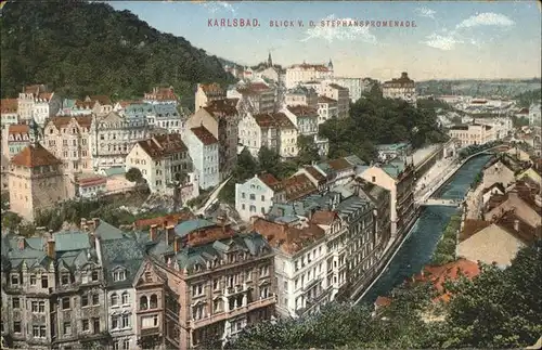 Karlsbad Eger Boehmen Blick von der Stephanspromenade Kat. Karlovy Vary