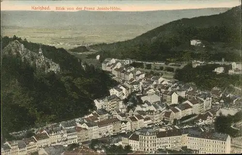Karlsbad Eger Boehmen Blick von der Franz Josef Hoehe Kat. Karlovy Vary