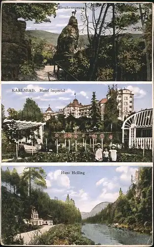 Karlsbad Eger Boehmen Gemsfelsen am Hirschensprung Hotel Imperial Hans Heiling Kat. Karlovy Vary