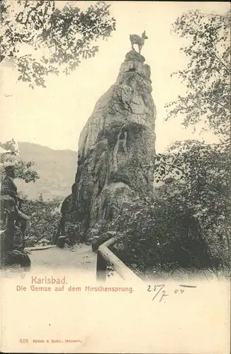 Karlsbad Eger Boehmen Gemsfelsen am Hirschensprung Kat. Karlovy Vary