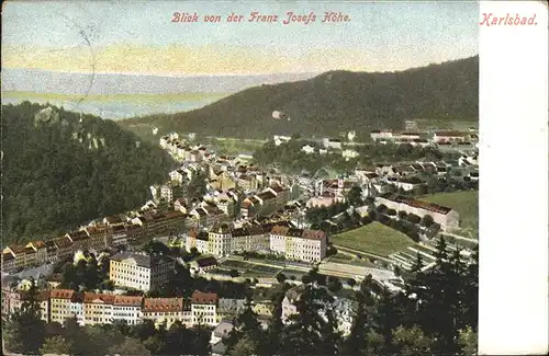 Karlsbad Eger Boehmen Blick von der Franz Josef Hoehe Kat. Karlovy Vary