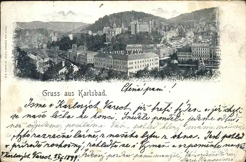 Karlsbad Eger Boehmen Gesamtansicht Kat. Karlovy Vary