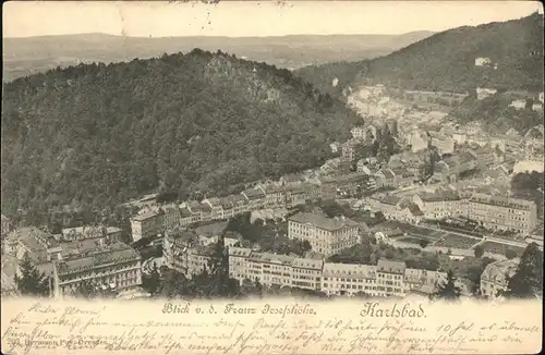 Karlsbad Eger Boehmen Panorama Blick von der Franz Josef Hoehe Kat. Karlovy Vary