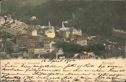 Karlsbad Eger Boehmen Blick zum Kaiserbad Kat. Karlovy Vary