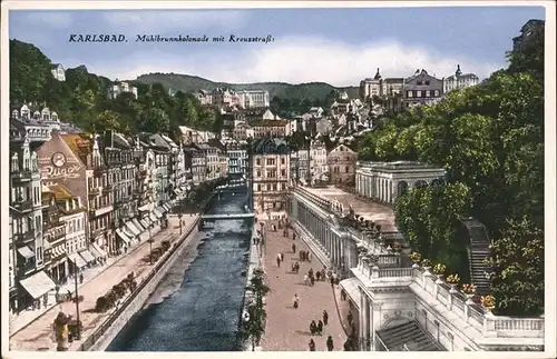 Karlsbad Eger Boehmen Muehlbrunnkolonnade und Kreuzstrasse Kat. Karlovy Vary