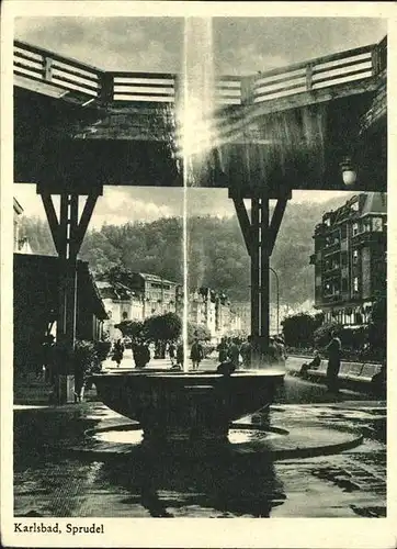 Karlsbad Eger Boehmen Sprudelspringer Brunnen Sudetendeutscher Bildkalender Kat. Karlovy Vary