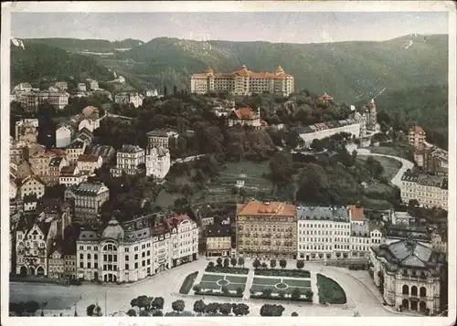 Karlsbad Eger Boehmen Blick zum A.H. Platz und Hotel Imperial Kat. Karlovy Vary