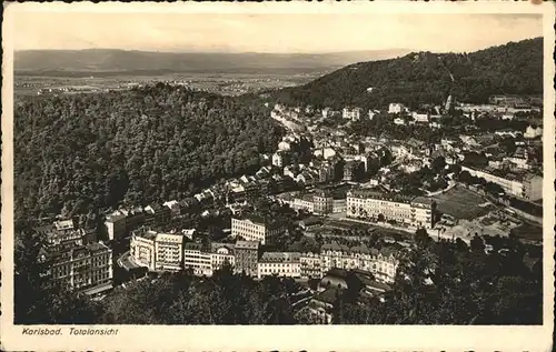 Karlsbad Eger Boehmen Panorama Totalansicht Kat. Karlovy Vary